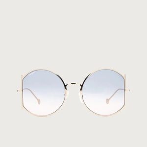 NEW Salvatore Ferragamo Gancini Sunglasses in Gold/Blue Rose Gradient